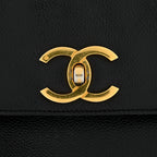 Caviar CC Flap Shoulder Bag Black