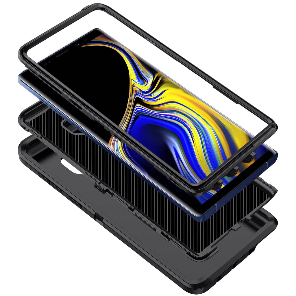 Entronix Bundle Compatible with Galaxy Note 9 - Heavy Duty Case & 2 Clear Screen Protectors