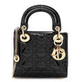 Patent Cannage Mini Lady Dior Black