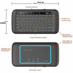 Mini Wireless Keyboard Backlight Touchpad Air Mouse IR Leaning Remote Control for Andorid Box Smart TV Windows PK H18 Plus