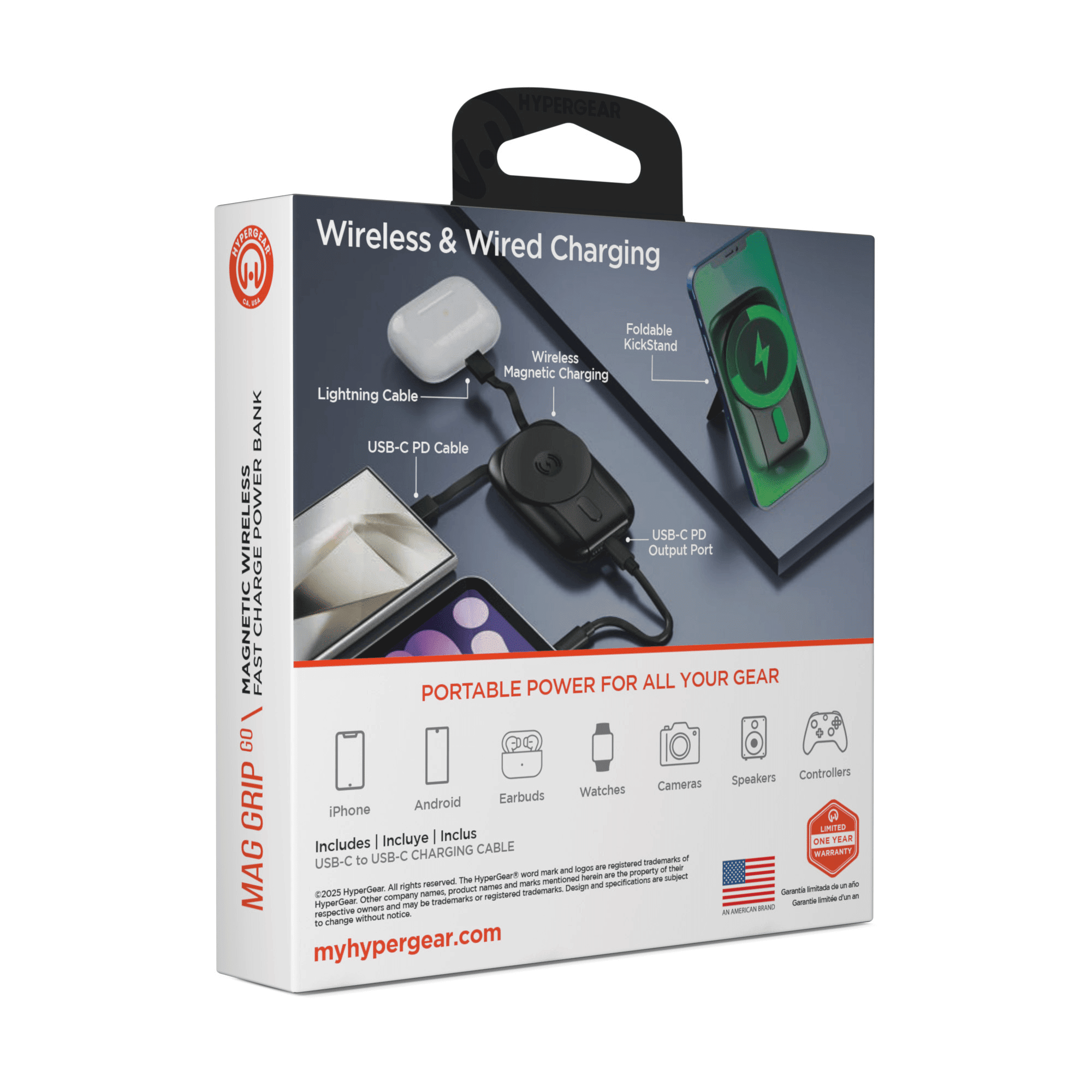 Mag Grip Go 5000mAh Wireless Power Bank