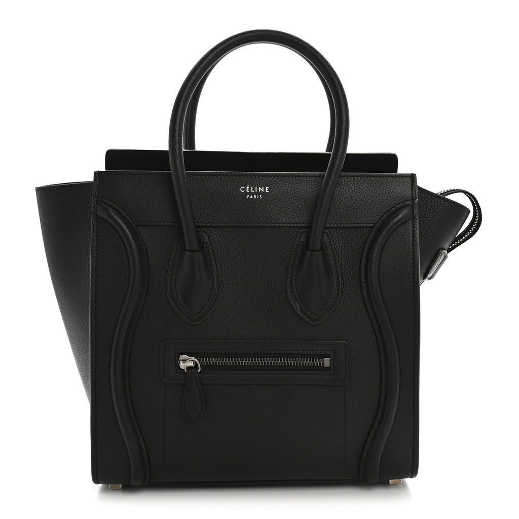 Drummed Calfskin Micro Luggage Black