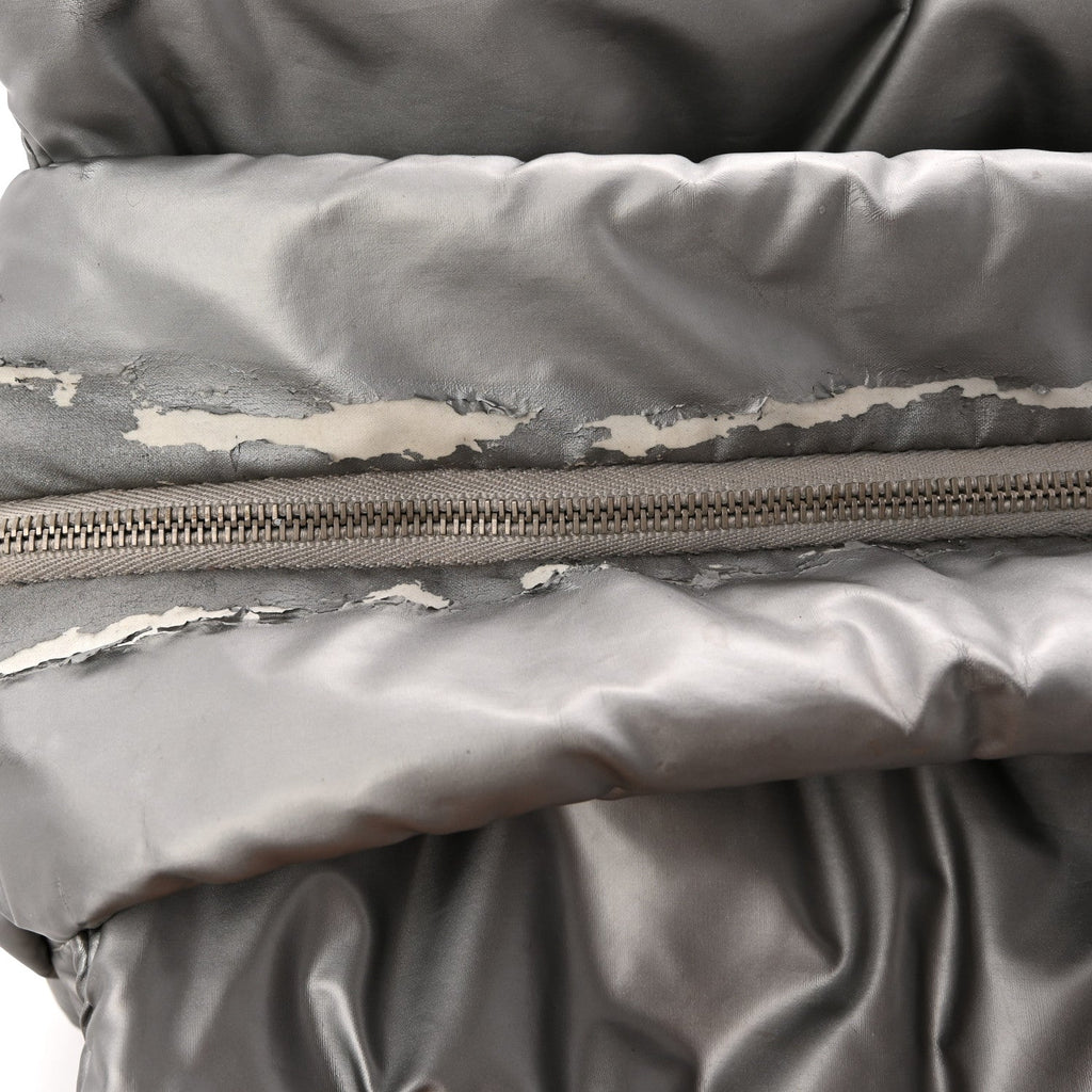 Nylon Coco Cocoon Zipped Tote Silver