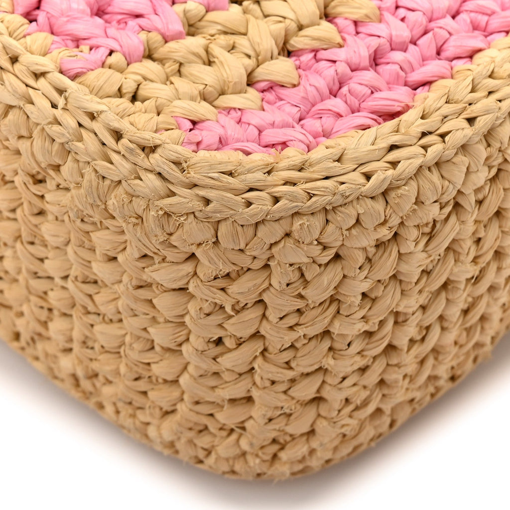 Yarn Raffia Effect Crochet Striped Re-Edition 2005 Shoulder Bag Naturale Petalo