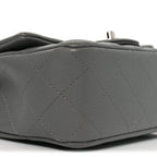 Caviar Quilted Mini Rectangular Flap Grey