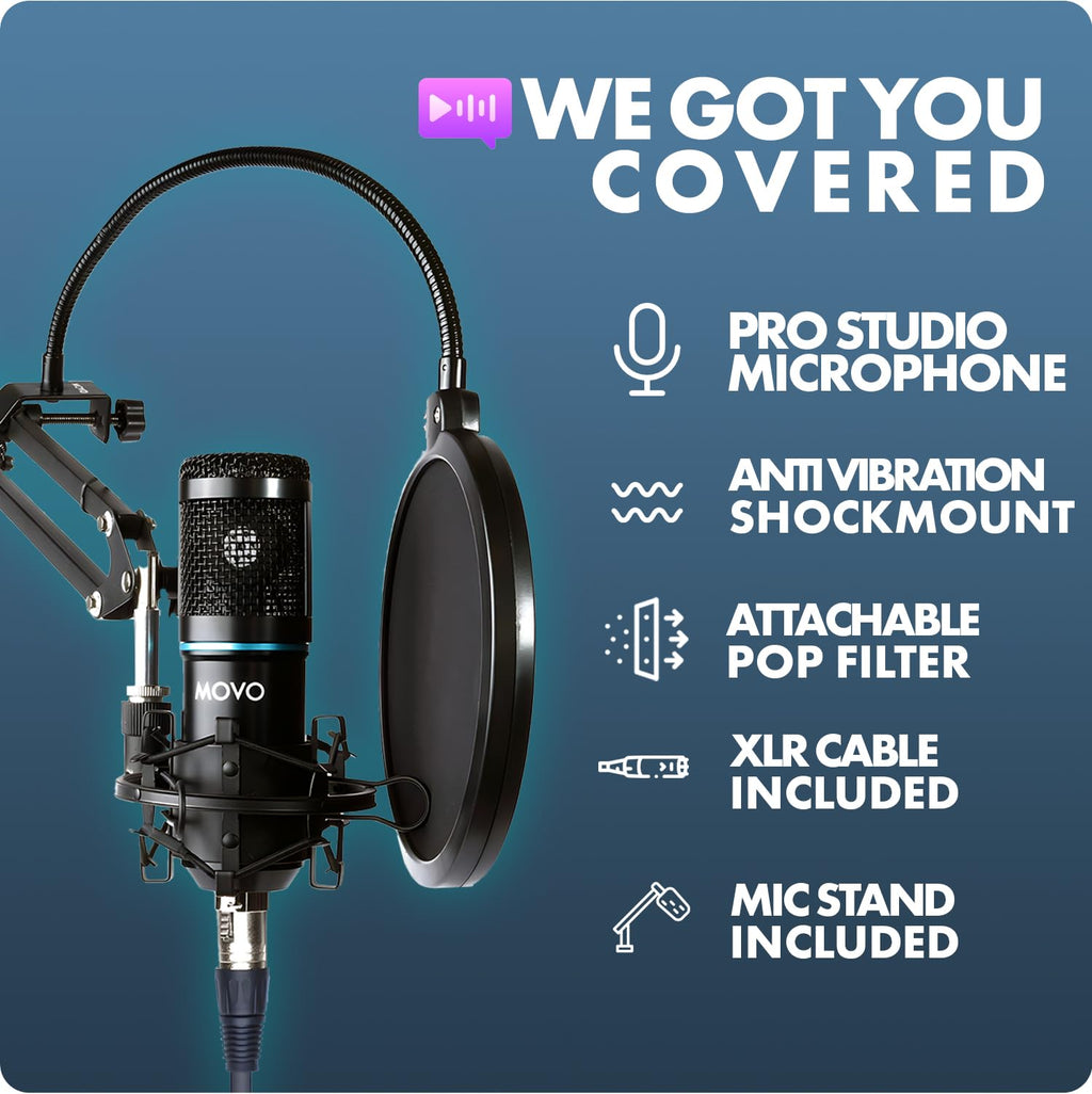 Movo 2Pack Podcasting Bundle with Arms