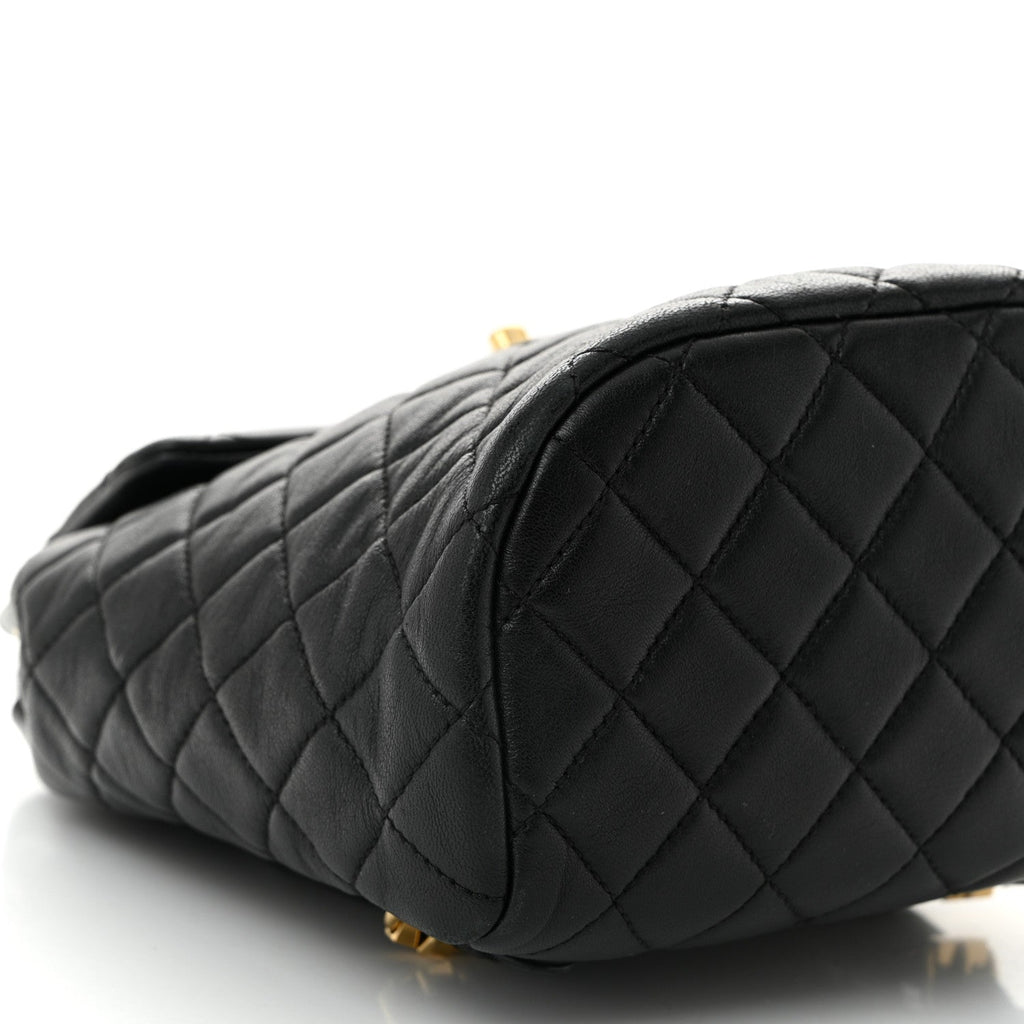 Lambskin Quilted Mini Urban Spirit Backpack Black