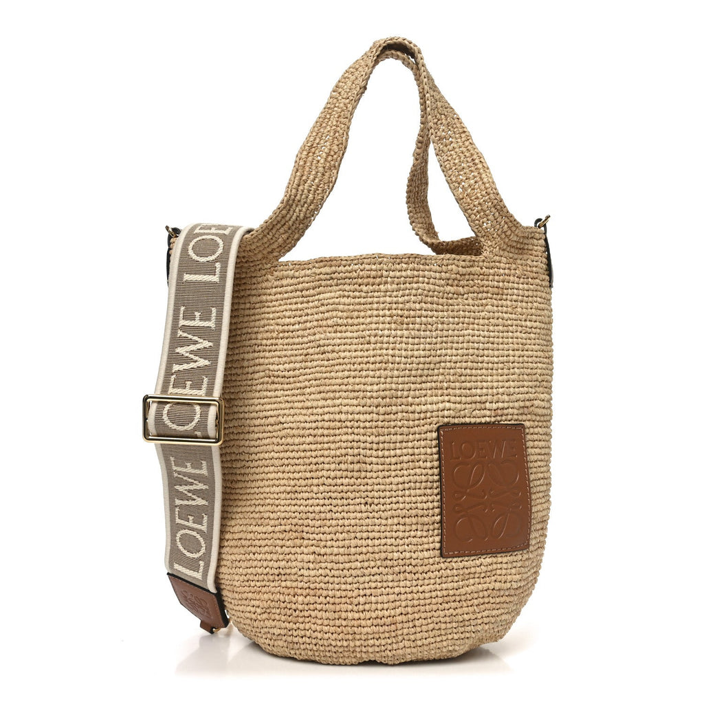 Raffia Mini Slit Tote Bag Natural Tan
