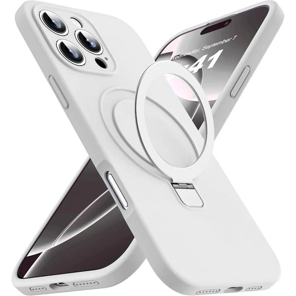 Entronix [Magnetic] Case Compatible with iPhone 16 Pro - Soft-Touch Liquid Silicone Gripstand