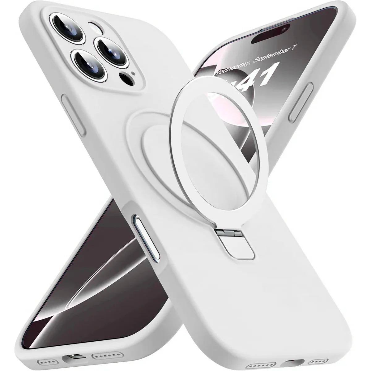 Entronix [Magnetic] Case Compatible with iPhone 16 Pro - Soft-Touch Liquid Silicone Gripstand