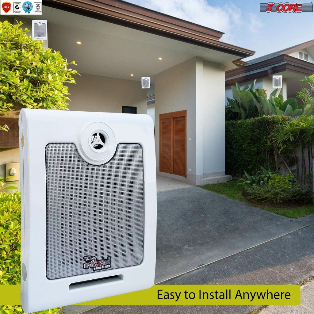 Outdoor Speakers Stereo in Wall Speaker 500W Peak Passive Mount Wired Waterproof Patio House Garage Indoor Exterior Audio System Bocinas para Casa - Window