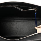 Calfskin Medium Tri-Color Edge Shoulder Bag Blue Multicolor