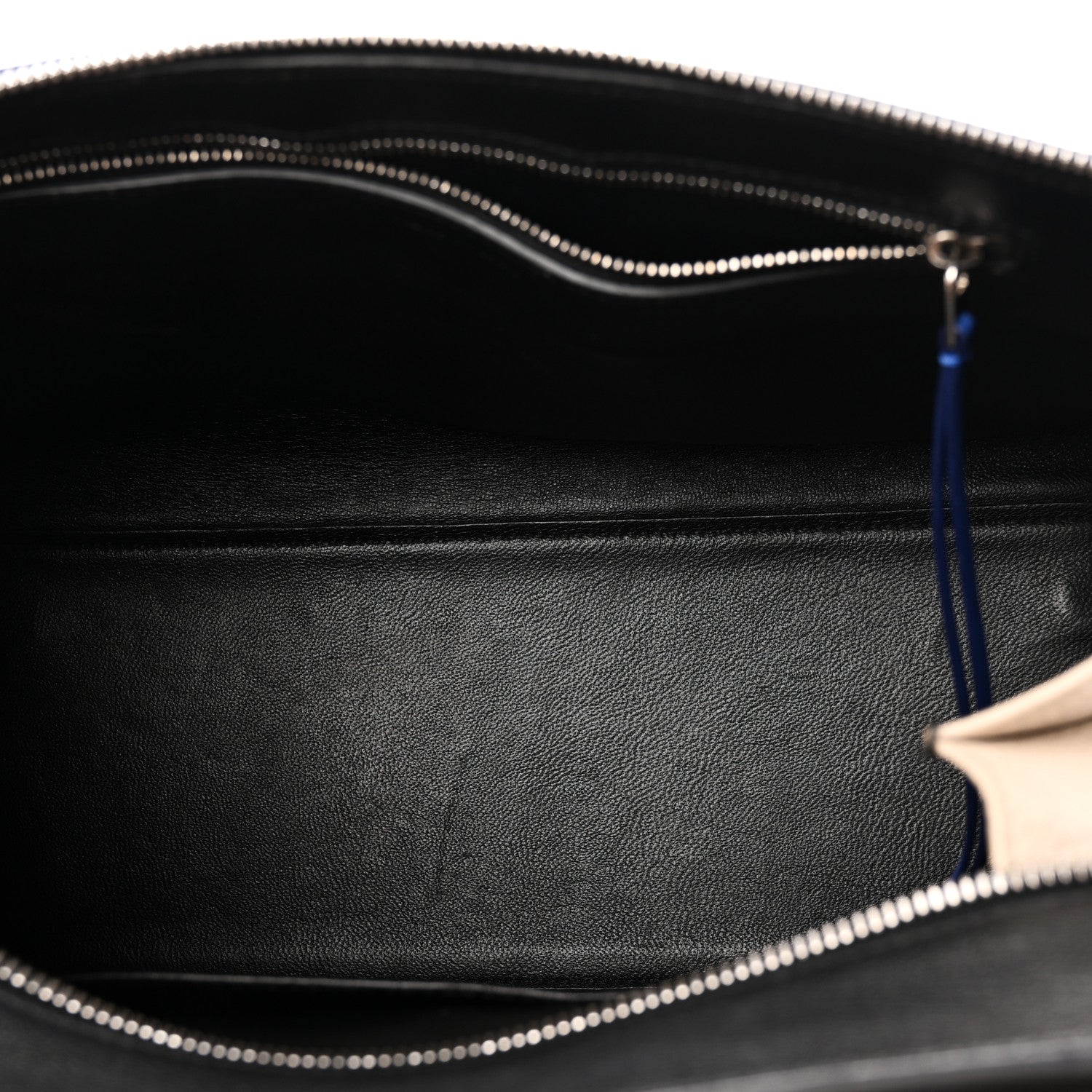 Calfskin Medium Tri-Color Edge Shoulder Bag Blue Multicolor