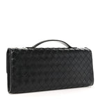 Nappa Intrecciato Long Andiamo Top Handle Clutch Black