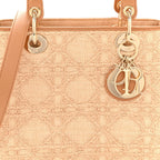 Raffia Medium Lady Dior Bag Beige