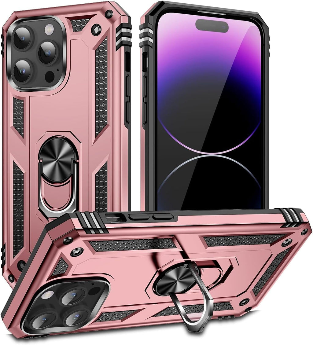 Entronix Case Compatible with iPhone 15 Pro - Dual-Layer Guard Gripstand
