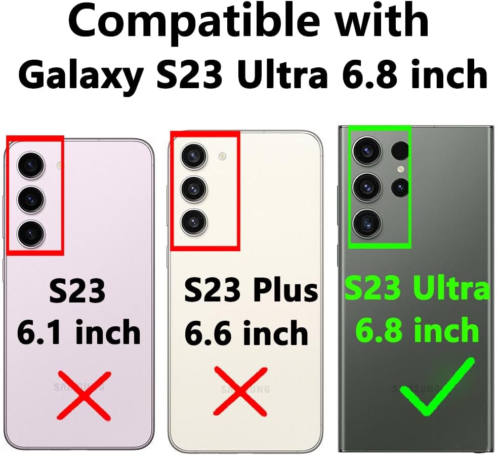 Entronix Case Compatible with Galaxy S23 Ultra - Triple-Layer Heavy Duty Protection