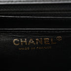 Lambskin Chevron Quilted Mini Rectangular Flap Black