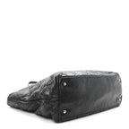 Glazed Calfskin Large On The Road Tote Black