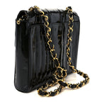 Patent Vertical Quilt Small Flap Black