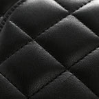 Lambskin Quilted Flap Clutch Black