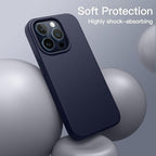 Entronix Bundle Compatible with iPhone 14 Pro - Liquid Silicone Case, 2 Clear Screen Protectors & 2 Camera Lens Protectors