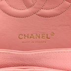 Caviar Quilted Medium Double Flap Pink