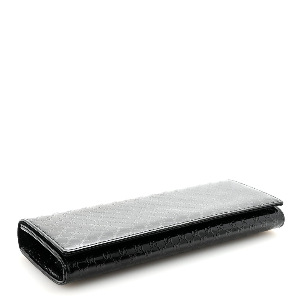 Patent Microguccissima Small Broadway Clutch Black