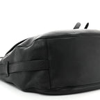 Grained Calfskin Saddle Soft Bag Black
