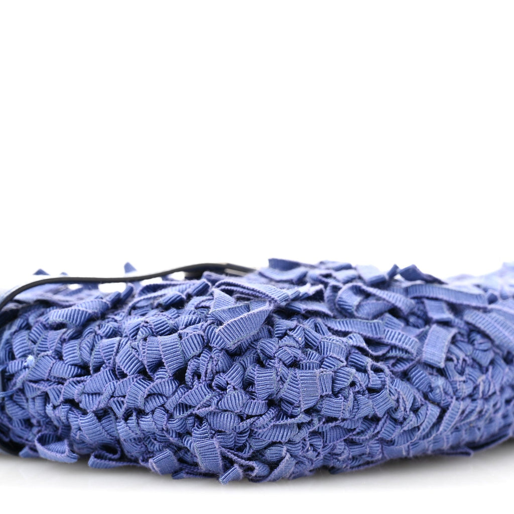 Canvas Fringe Hug Shoulder Bag Blue