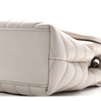 Calfskin Y Quilted Monogram Small Loulou Chain Satchel Ivory
