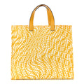 X SARAH COLEMAN Glazed Canvas Vitello King FF Vertigo Shopping Tote Bag Mimosa White