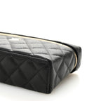 Caviar Quilted Top Handle Slim Vanity With Chain Black