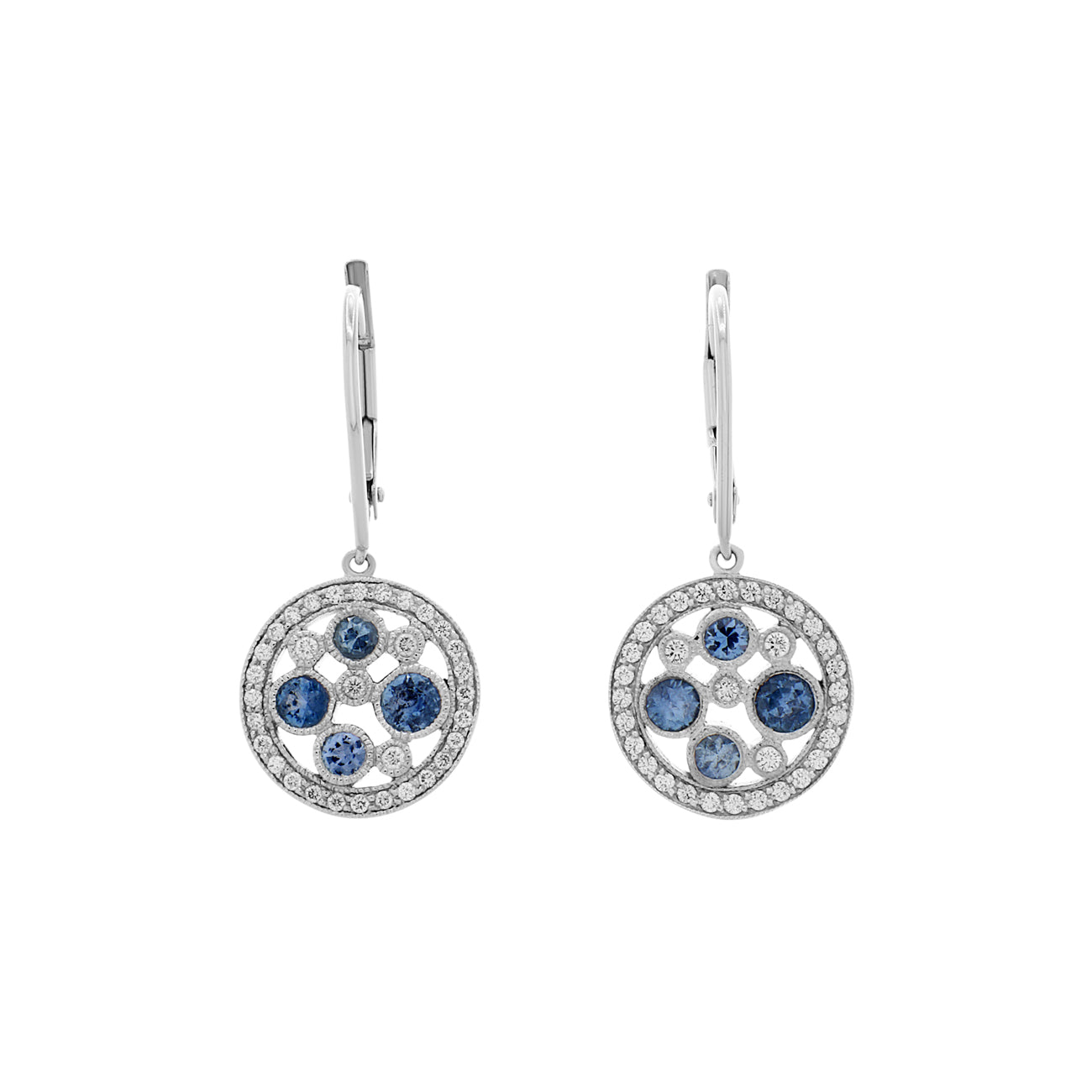 Tiffany & Co. Platin Diamant Saphir Cobblestone Ohrringe