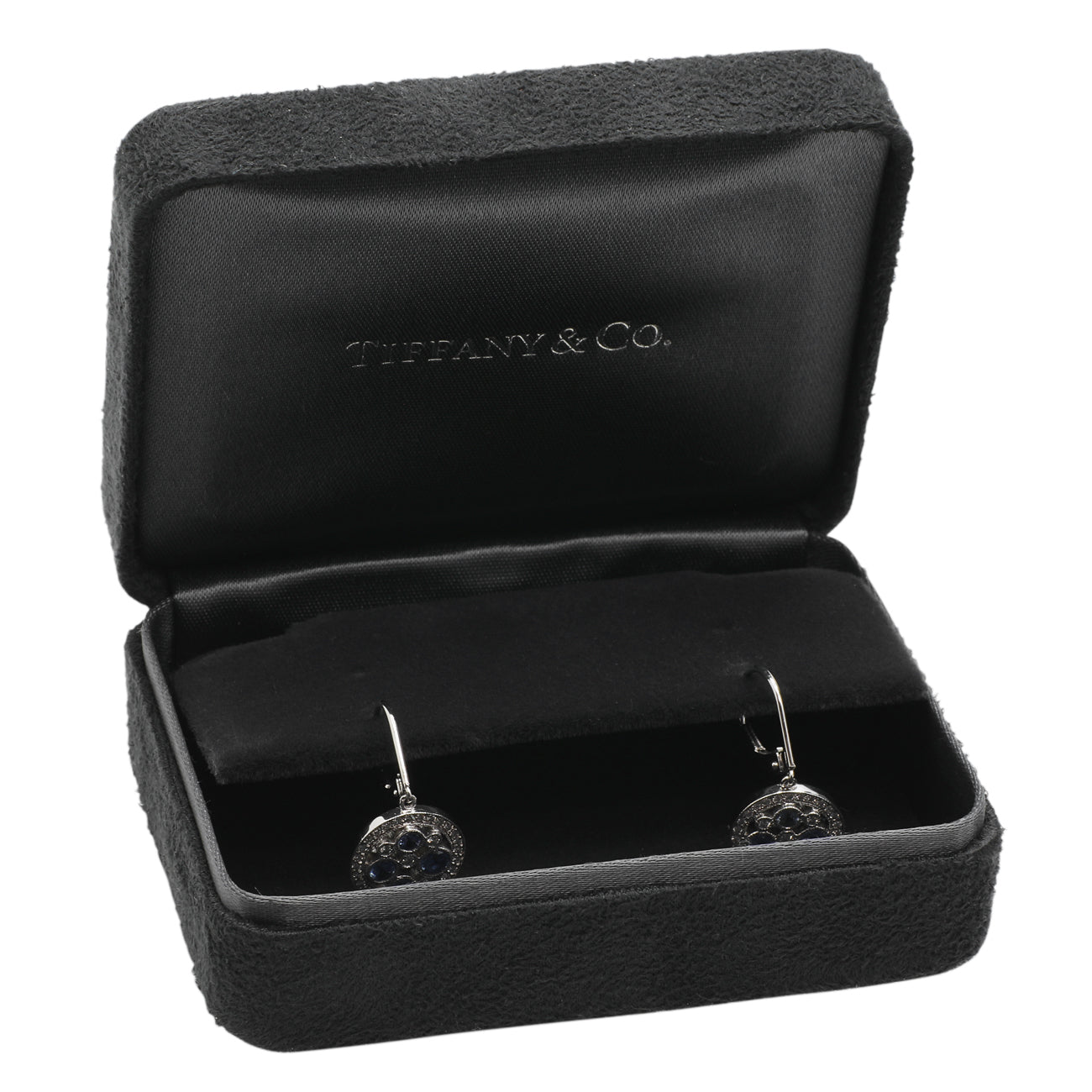 Tiffany & Co. Platin Diamant Saphir Cobblestone Ohrringe