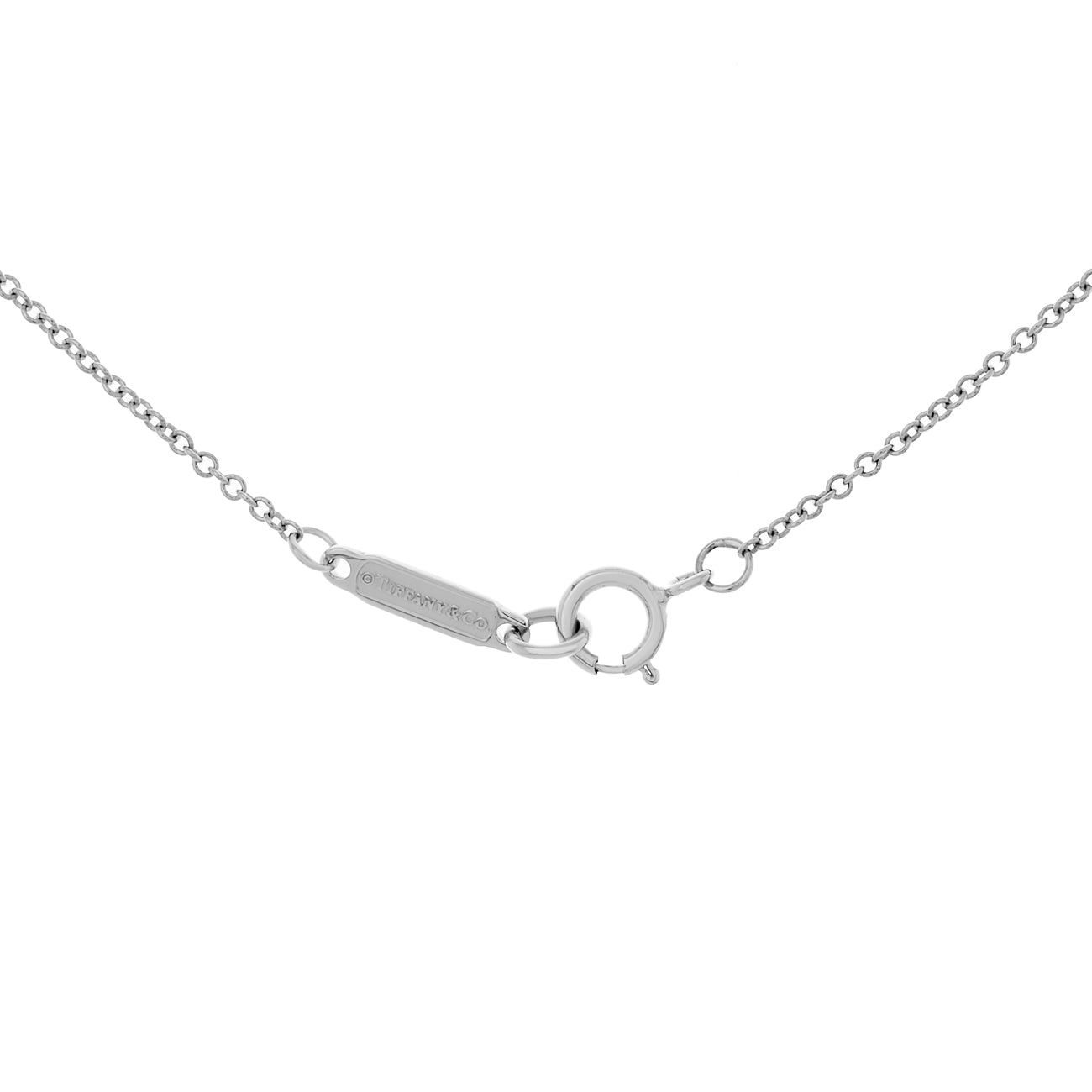 Tiffany & Co. Anhänger aus 18 Karat Weißgold mit Diamant-Blütenmuster an einer Halskette