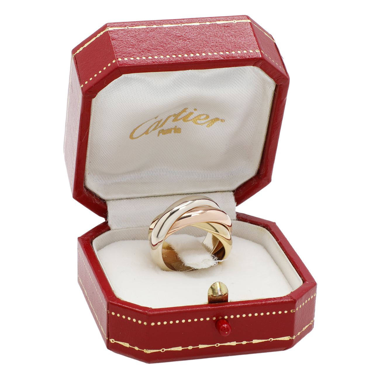Cartier 18K Rosé-, Gelb- und Weißgold Großer Trinity Ring