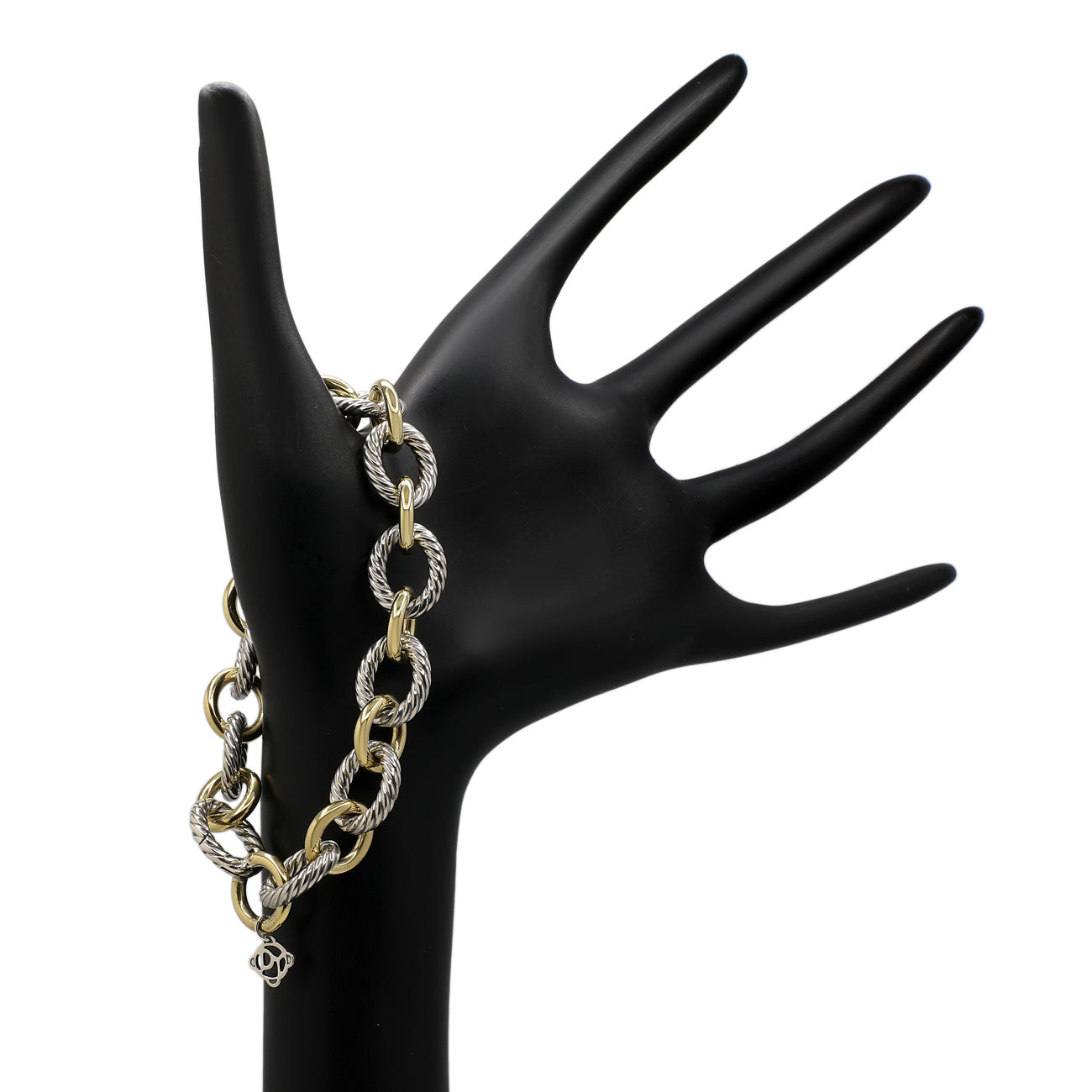 David Yurman Armband Sterling Silber 18K Gelbgold 12mm Ovalglieder