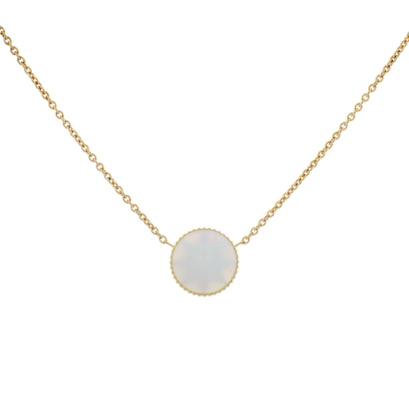 Christian Dior 18K Gelbgold Diamant Perlmutt Rose des Vents Halskette