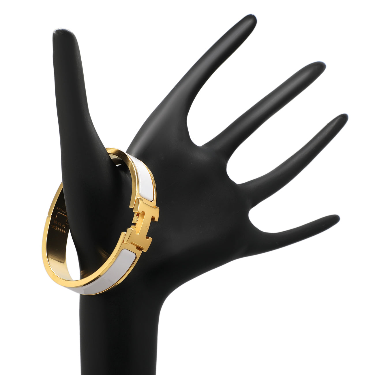 Hermes weißes Emaille Clic H Armband