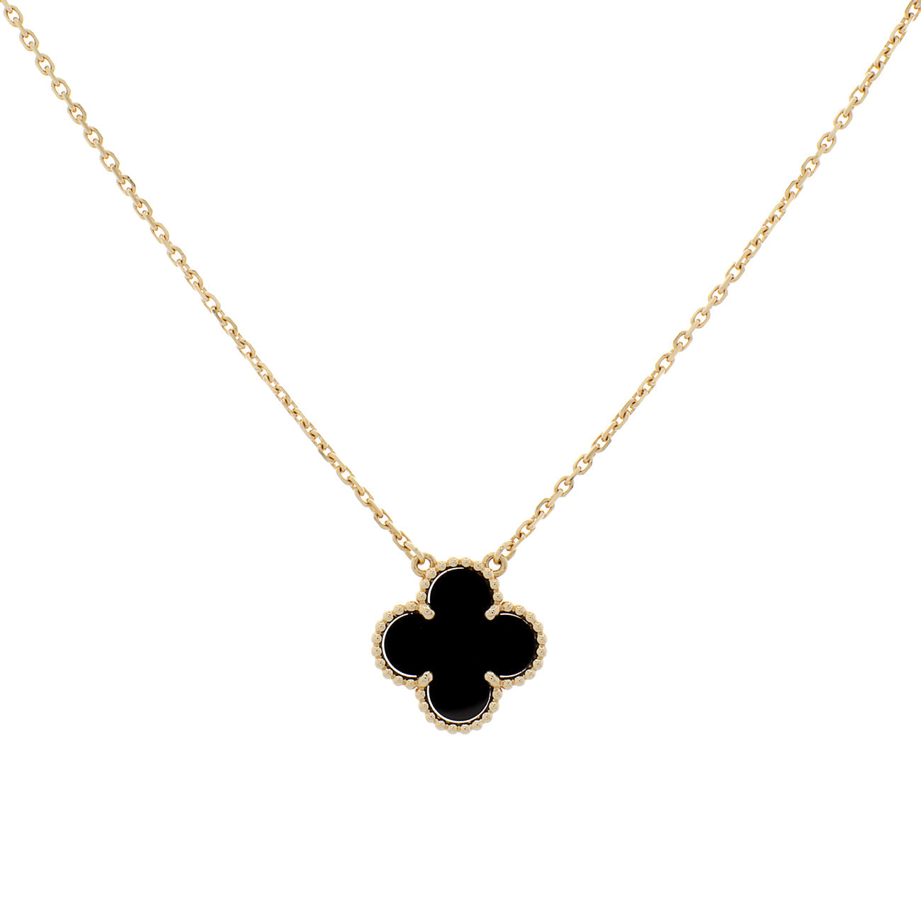 Van Cleef & Arpels Vintage Alhambra Anhänger aus 18 Karat Gelbgold & Onyx