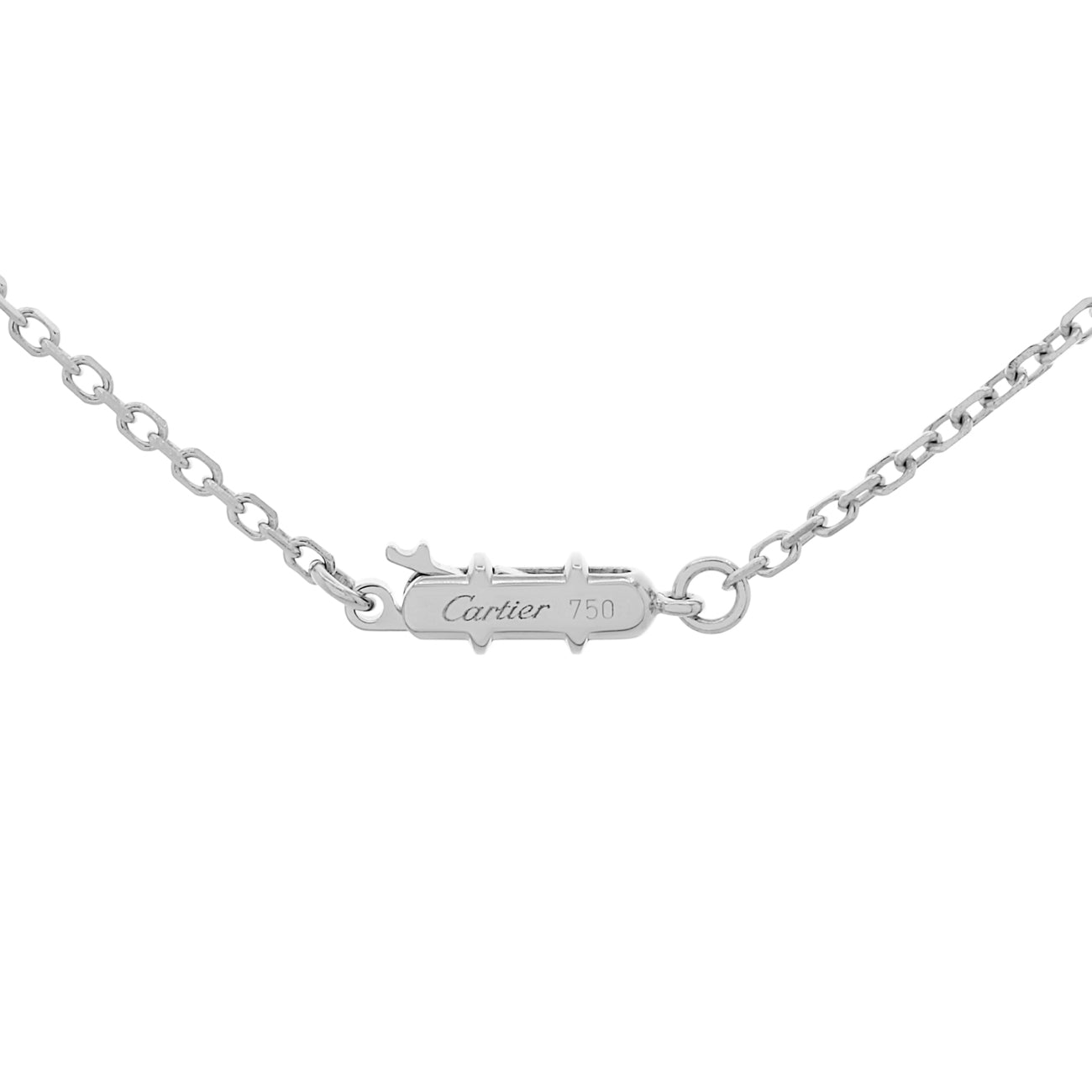 Cartier Halskette aus 18 Karat Weißgold mit großen Diamantherzen und Symbolen