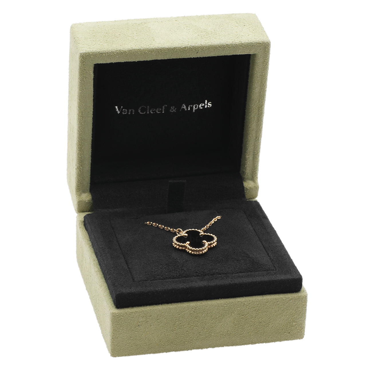 Van Cleef & Arpels Vintage Alhambra Anhänger aus 18 Karat Gelbgold & Onyx