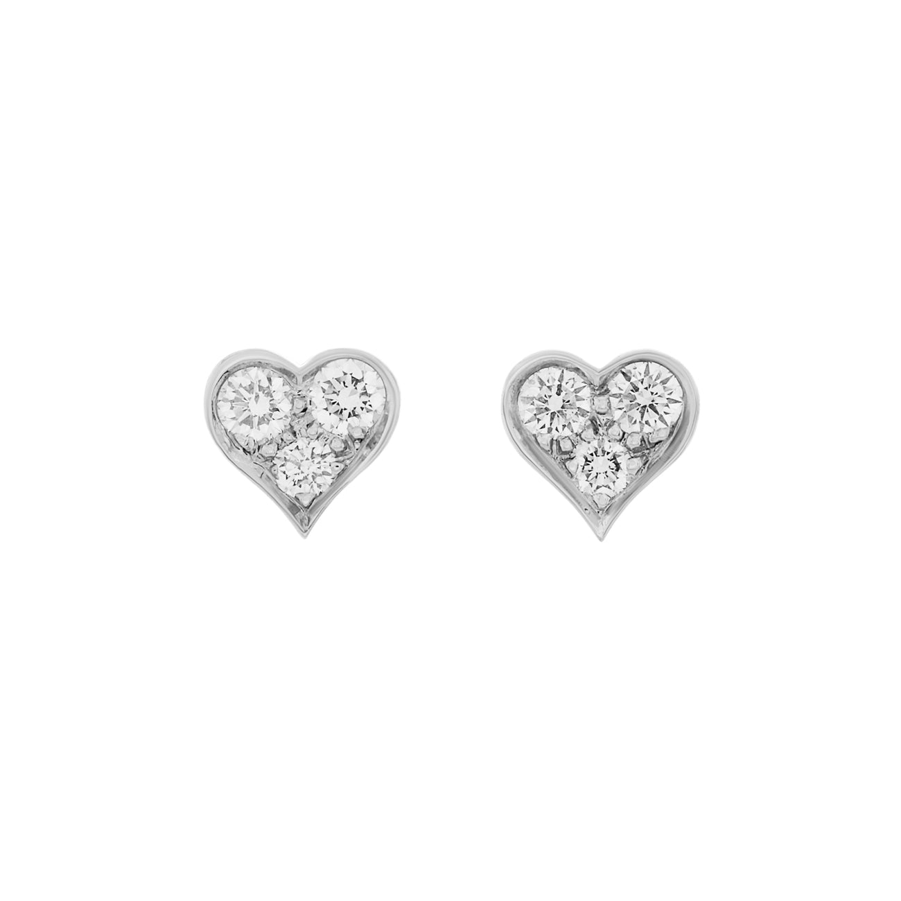 Tiffany & Co. 950 Platin Diamant Herz Ohrstecker