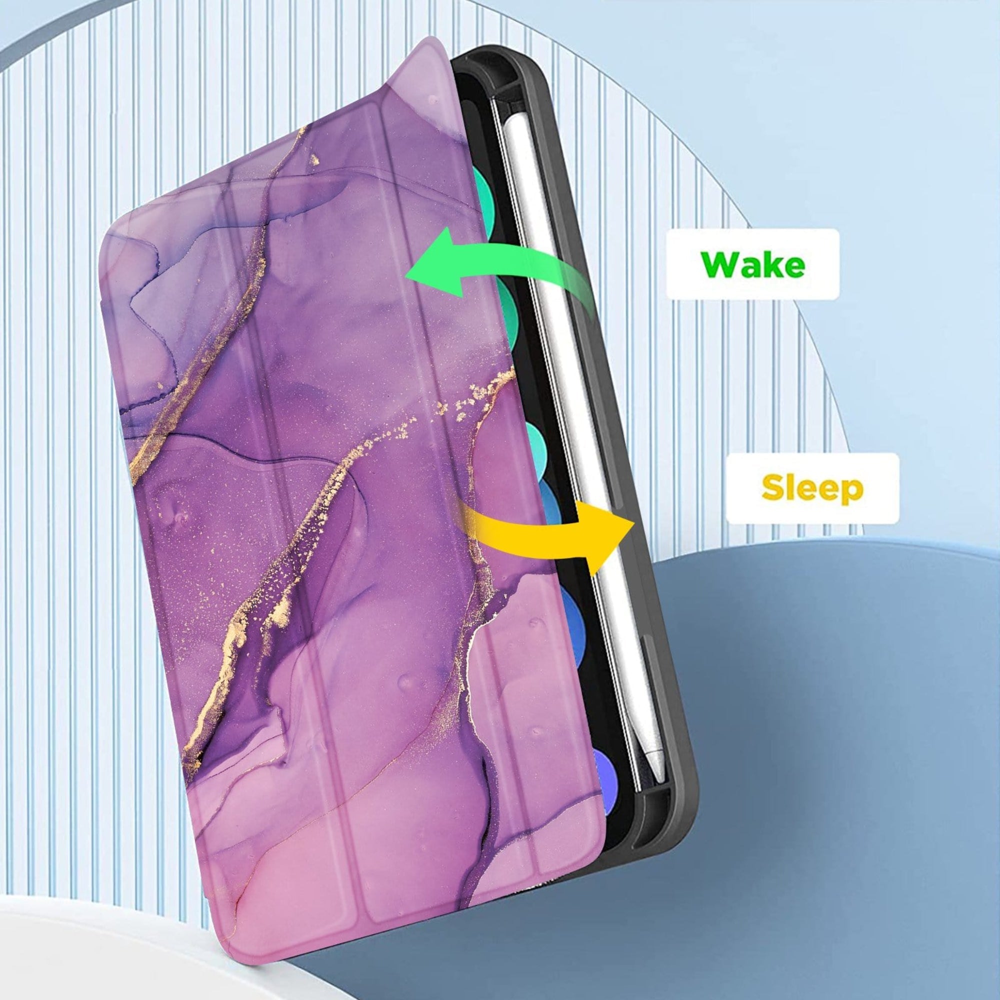 SAHARA - Inspire Series Purple Marble Folio Case - iPad Mini (6th Generation)