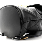 Lambskin Quilted Logo Mini Backpack Black
