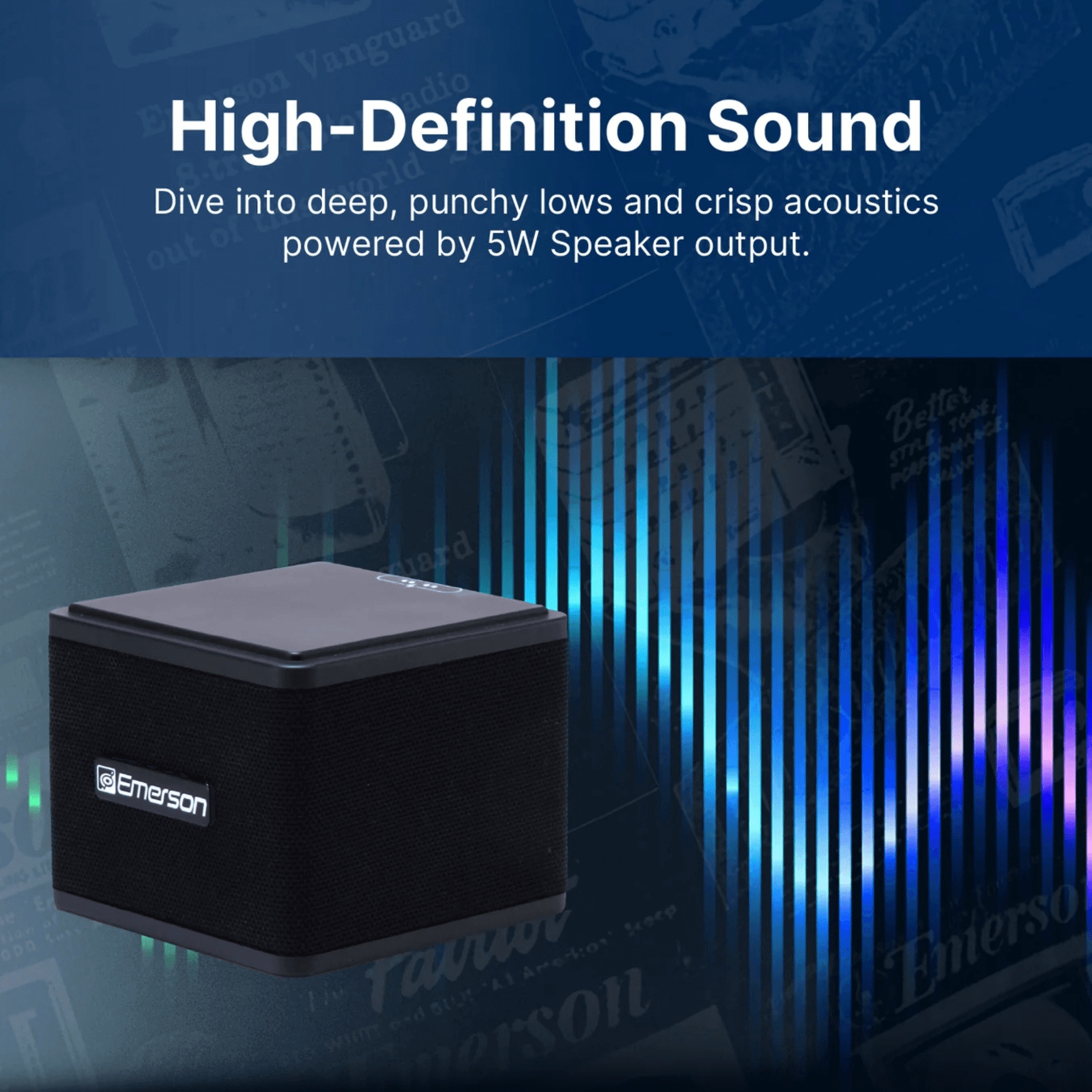 1-Pair Instant Connect Sound Blox Wireless Magnetic Stackable Speakers