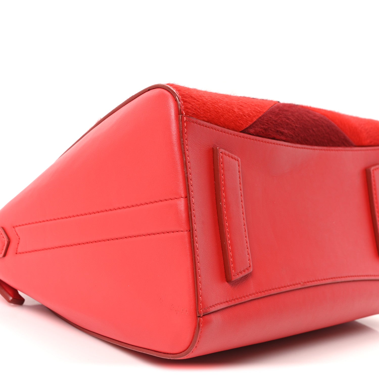 Calf Hair Smooth Calfskin Geometric Small Antigona Red