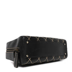 Calfskin Wild Stitch Top Handle Bag Black