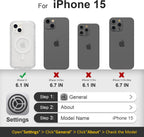 Entronix [Magnetic] Case Compatible with iPhone 15 - [Clear] Triple-Layer Heavy Duty Protection